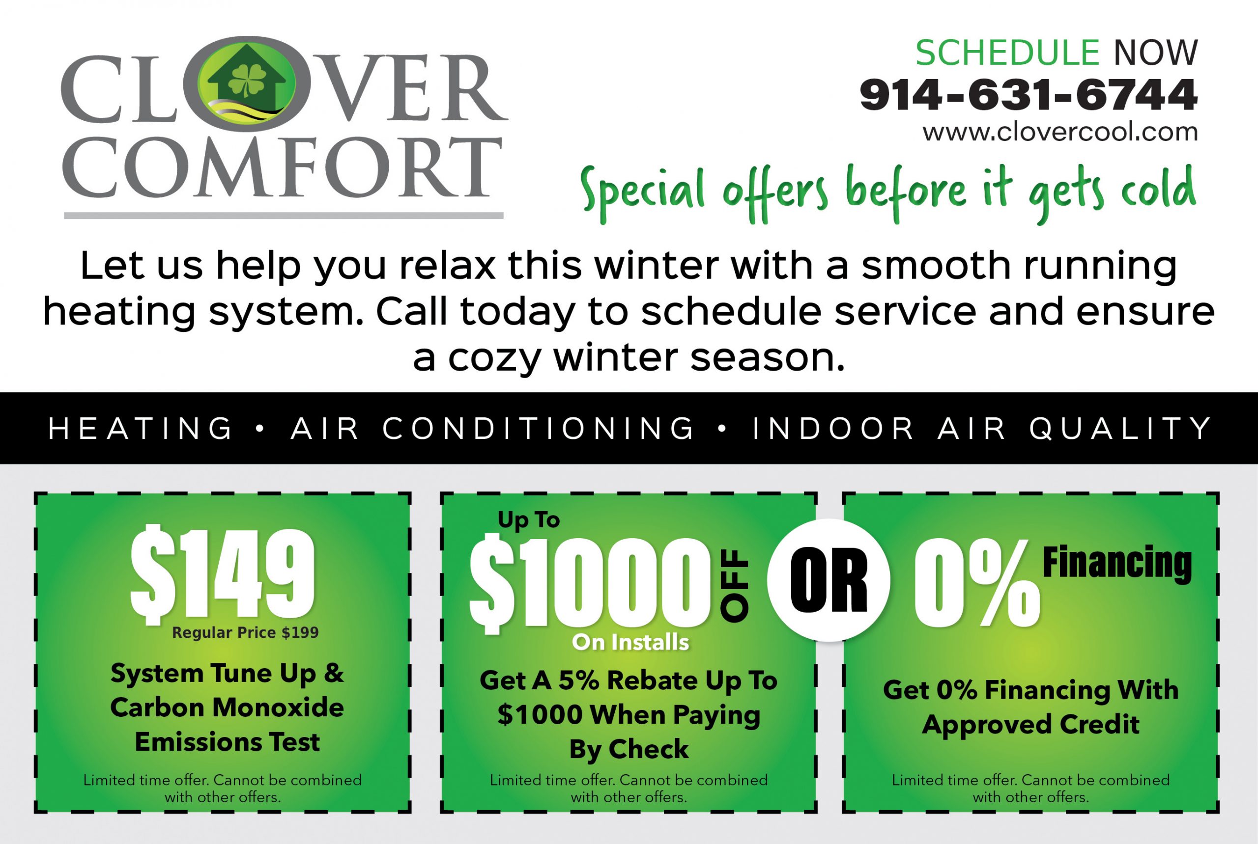 Online Specials HVAC Contractor Coupons Clover Comfort