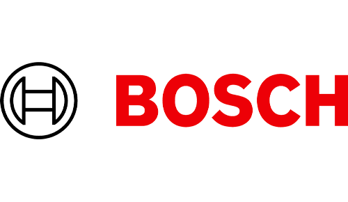 Bosch logo featuring the brand name in red with a circular emblem on the left.