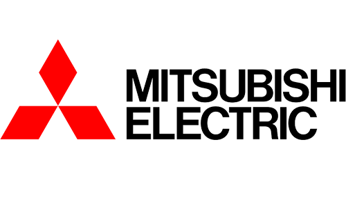 Mitsubishi Electric logo featuring red emblem and black text.