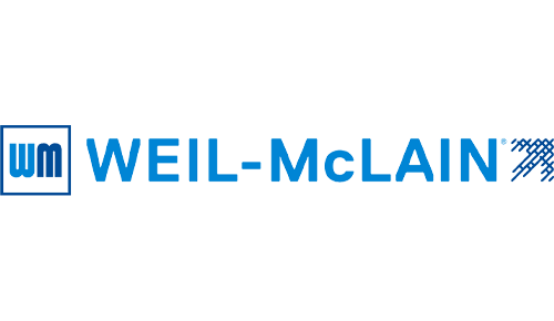 Weil-McLain logo in blue font, a leading manufacturer of boilers and heating systems.